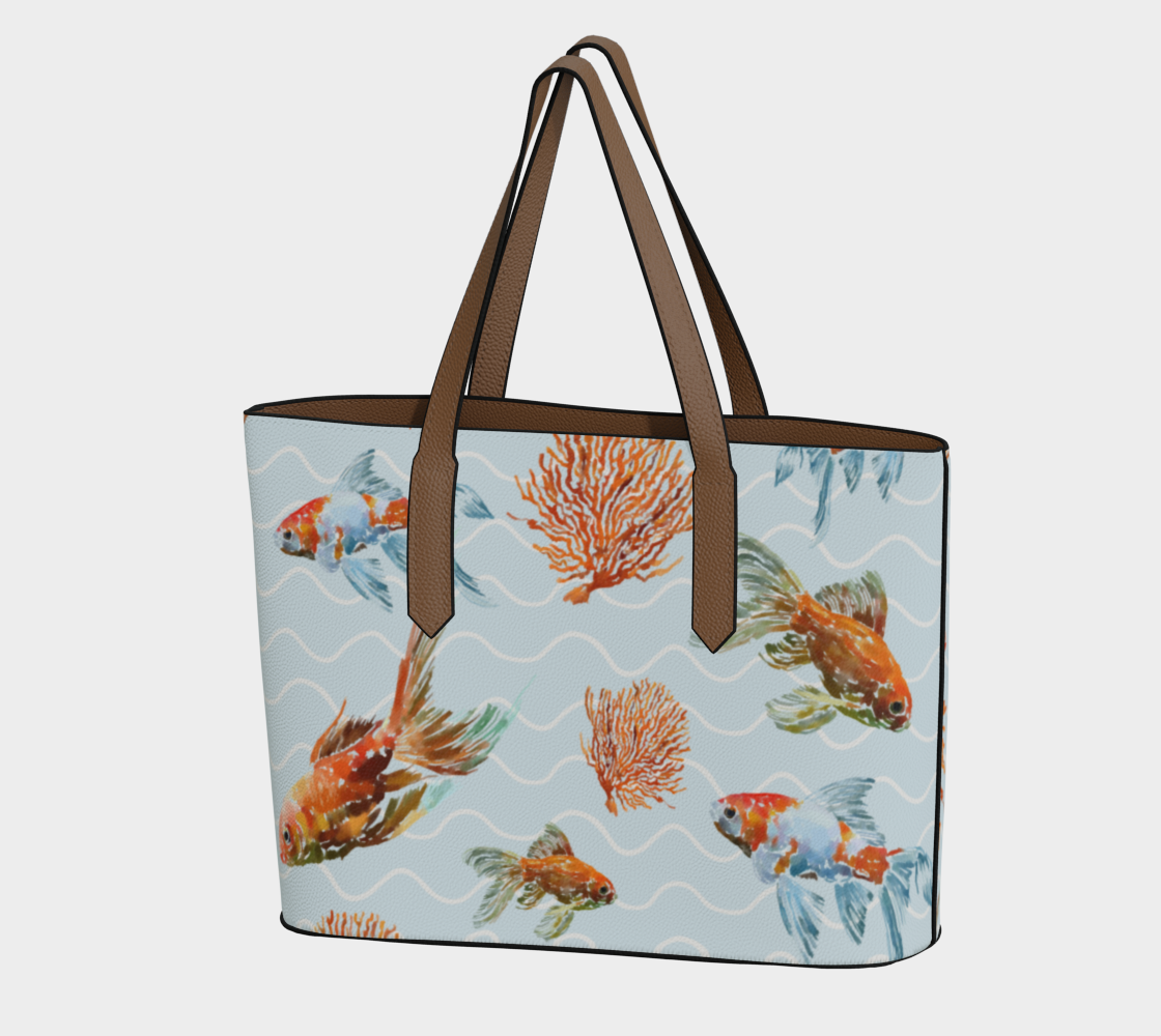 GOLDFISH WATERCOLOUR Vegan leather tote