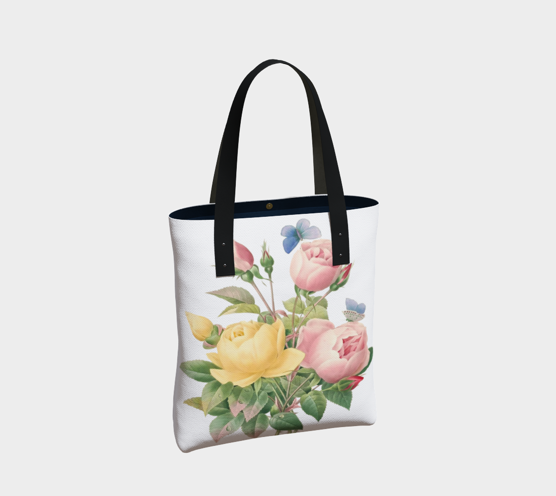 Vintage Botanical Redouté Roses Tote