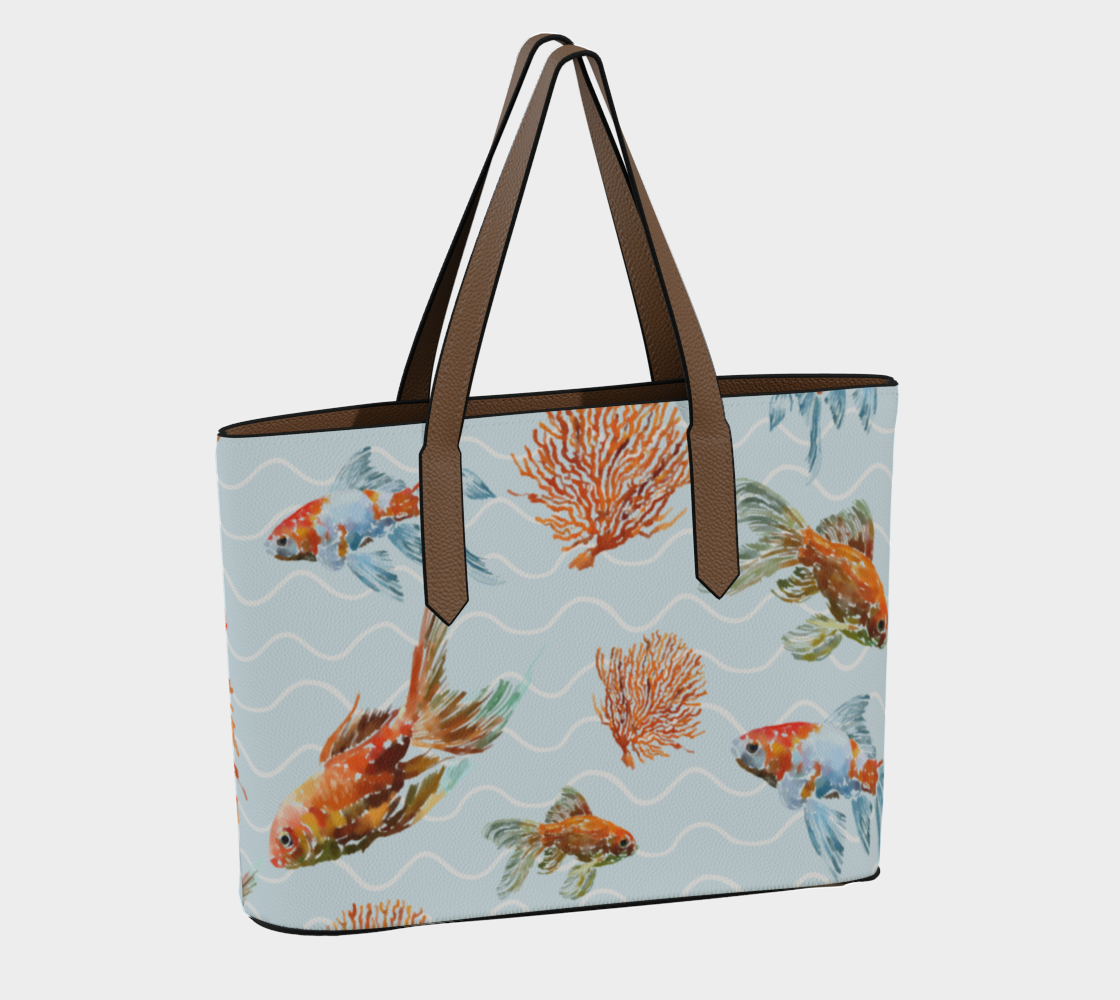 GOLDFISH WATERCOLOUR Vegan leather tote