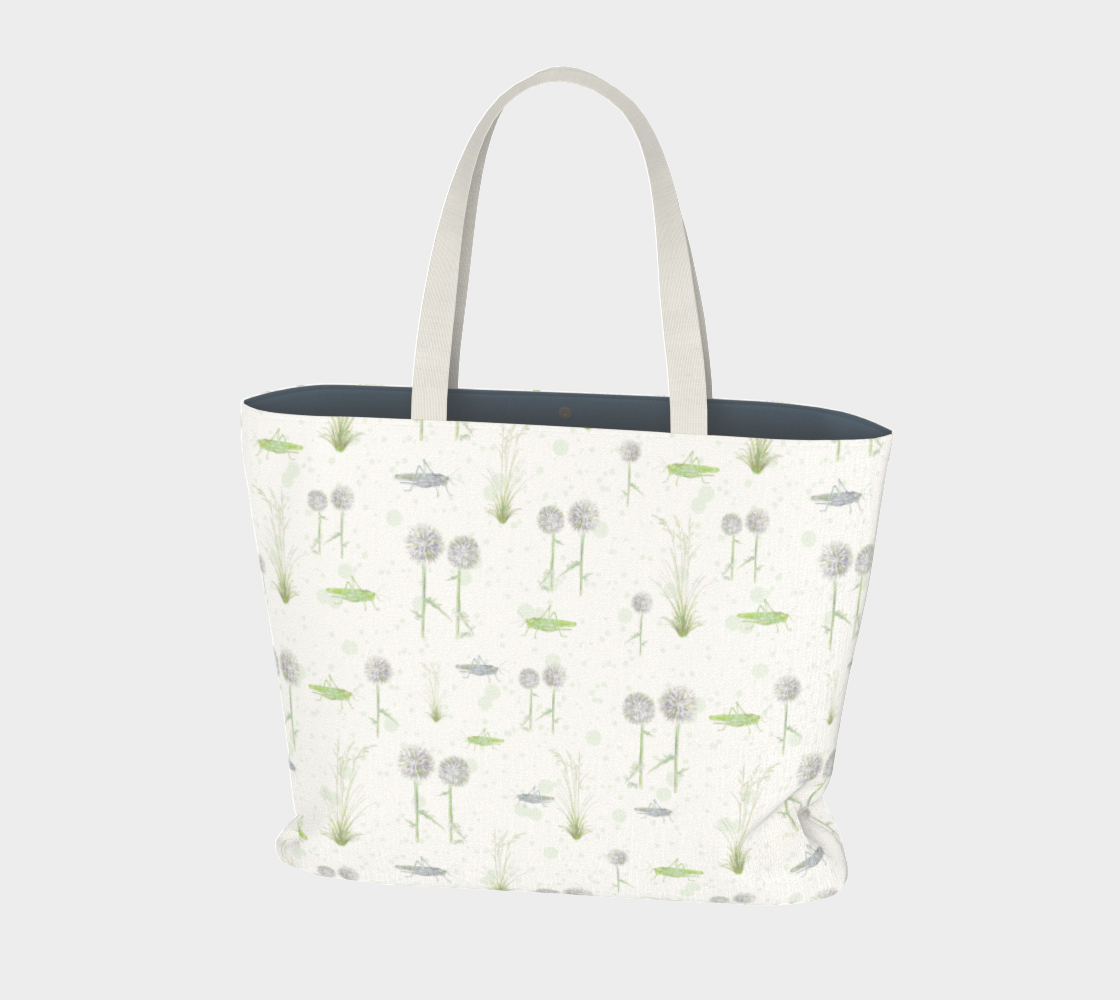 Grasshoppers, Globe Thistle and Grass Print