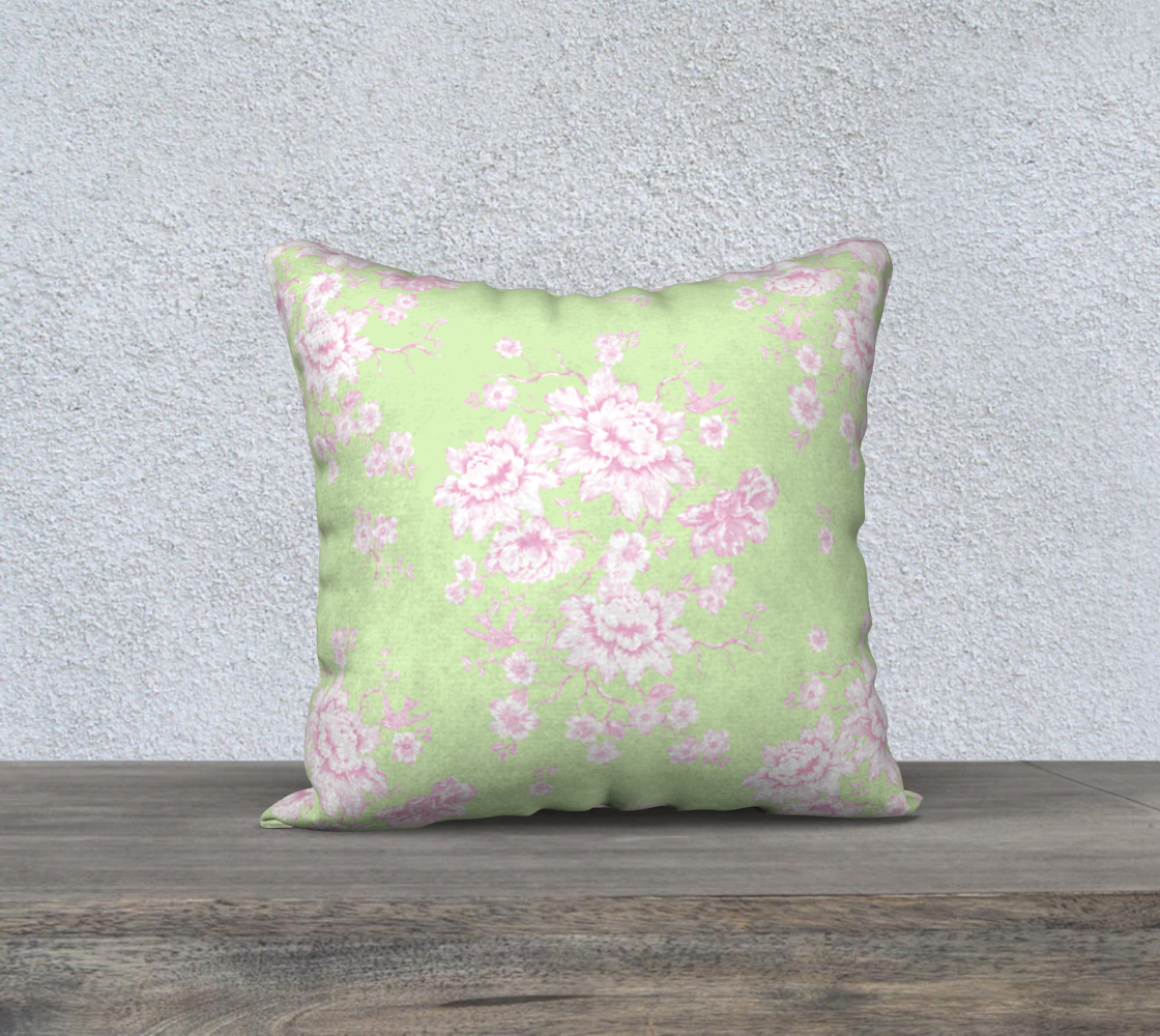 peonies and birds pink/green