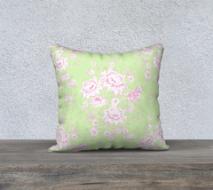 peonies and birds pink/green