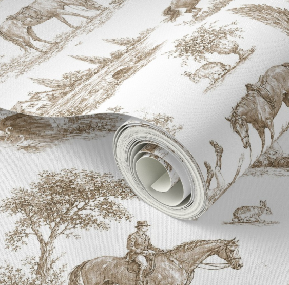 HUNTER TOILE WALLPAPER