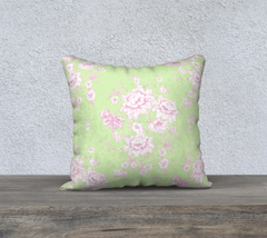 peonies and birds pink/green